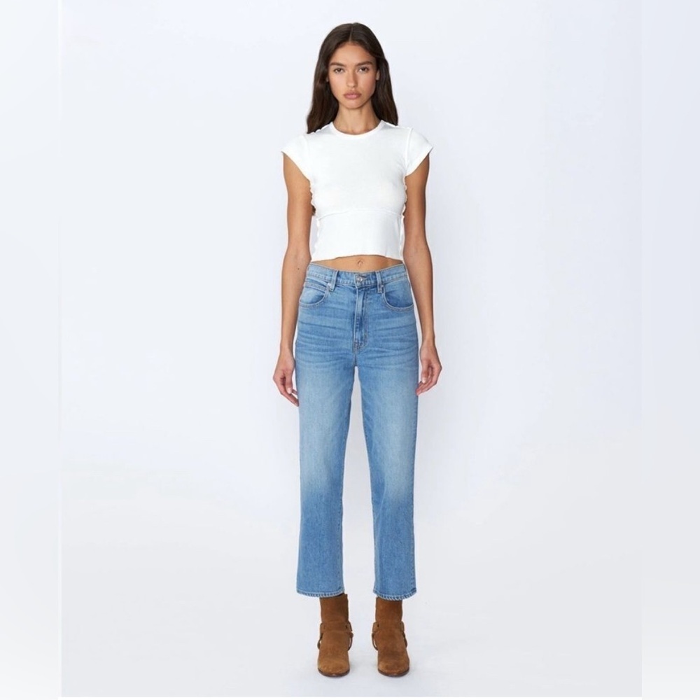 SLVRLAKE | London Crop  Straight LegJeans in Love Matters‎ Size 25/0 Midwash
